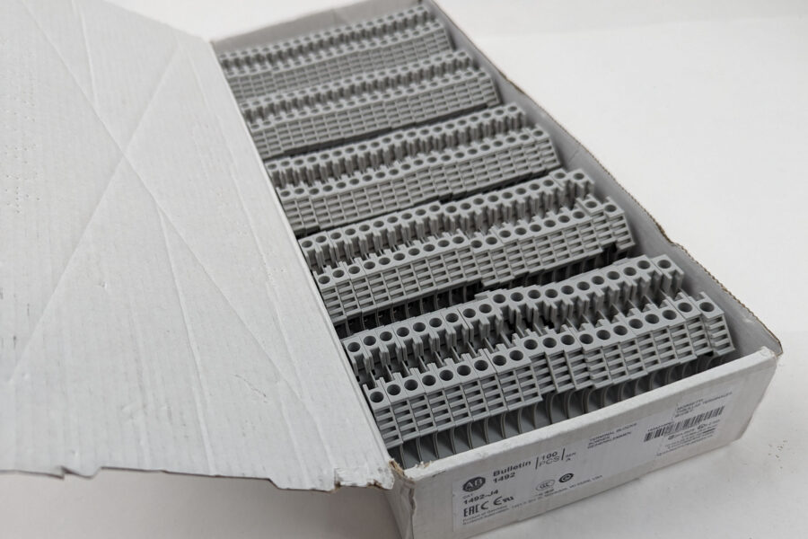 NEW Listing! FREE Shipping! 100 Allen-Bradley 1492-J4 Terminal Block Feed Through 2 Position Gray 10-22 AWG