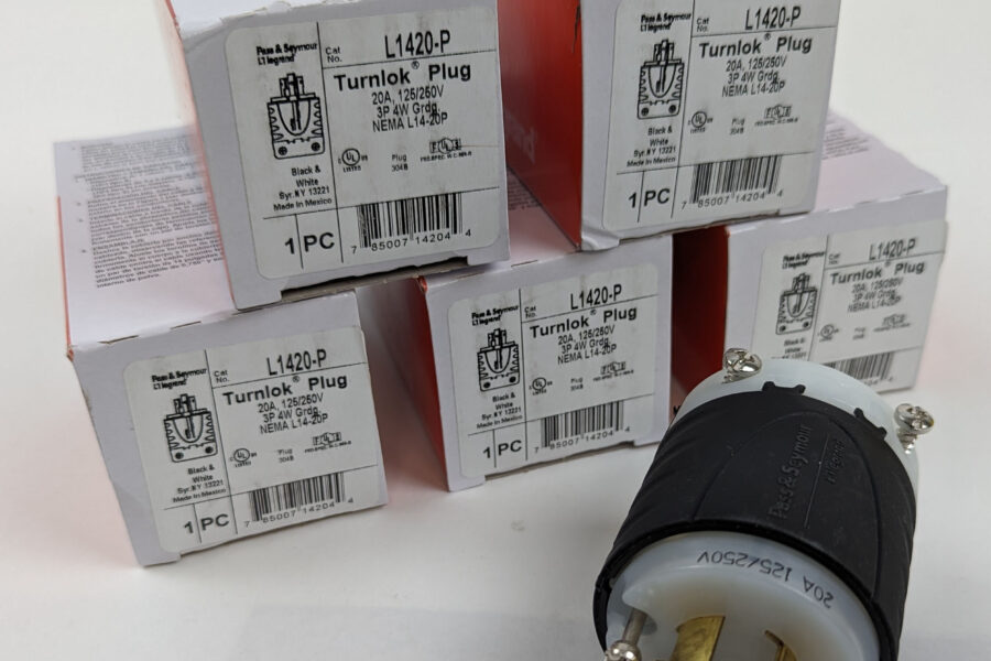 NEW Listing! FREE EXPEDITED PRIORITY MAIL SHIPPING! 5 L1420-P  Pass & Seymour Turnlok Male Plug 20A 125/250Vac 3Pole 4Wire Grdg. NEW
