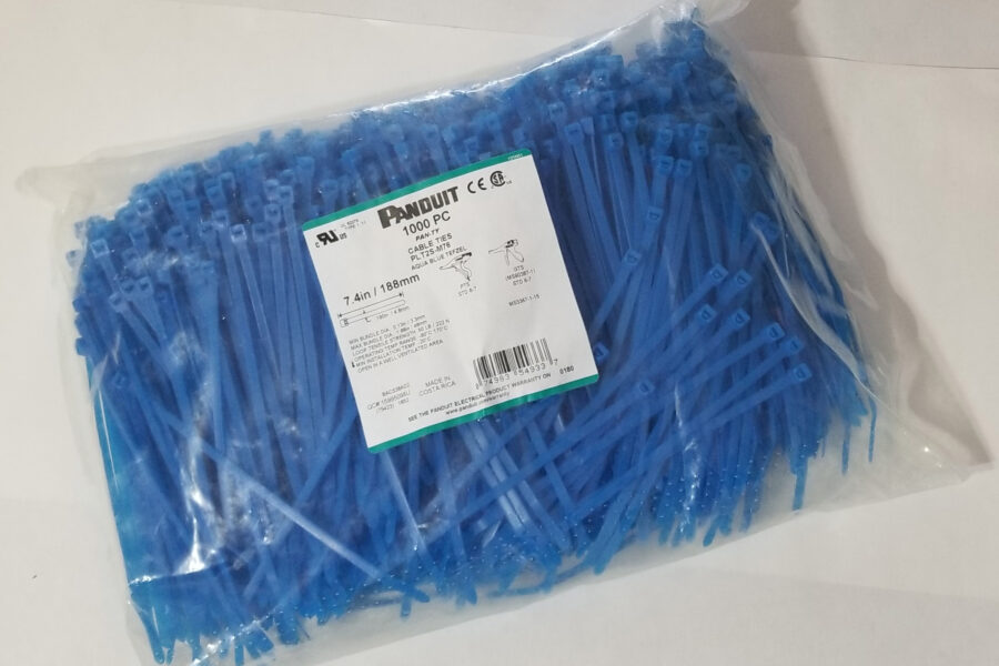 Back in Stock! FREE EXPEDITED PRIORITY MAIL Shipping! Panduit Aqua Blue Tefzel Cable Ties 7.4inch PLT2S-M76 PAN-TY 50lb NEW QTY-1000