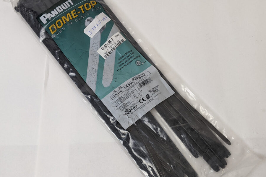 NEW Listing! FREE Shipping! Panduit Cable Ties 12inch Stainless Steel Barb 50lb DOME-TOP BT3S-C0 100pcs