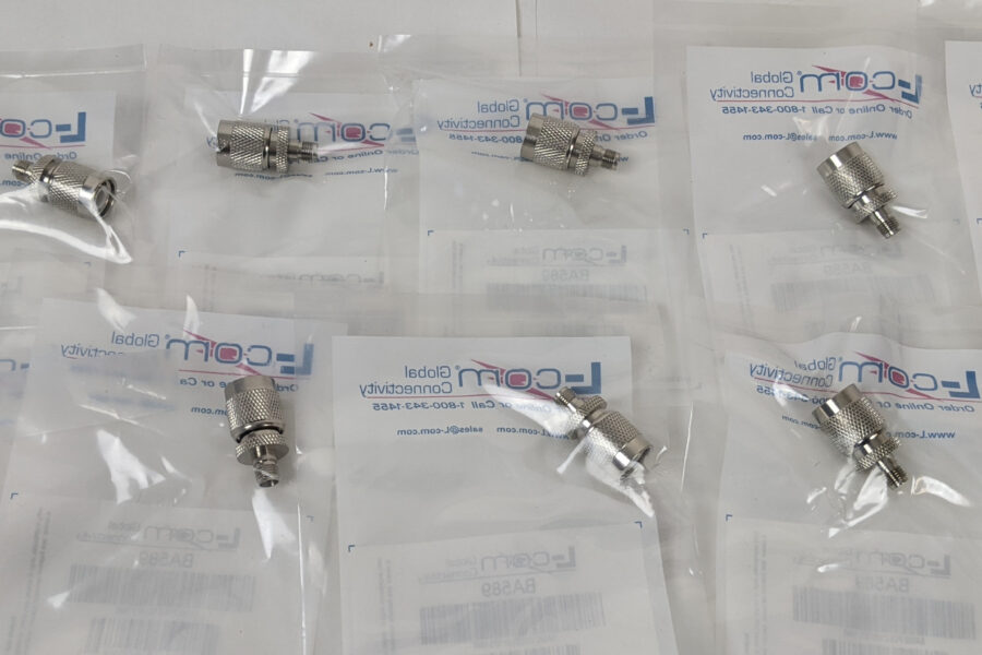 NEW Listing! FREE Shipping! 10pcs BA589 L-com Coaxial Adapter TNC Male / SMA Female 50 Ohm Gold Pins NEW