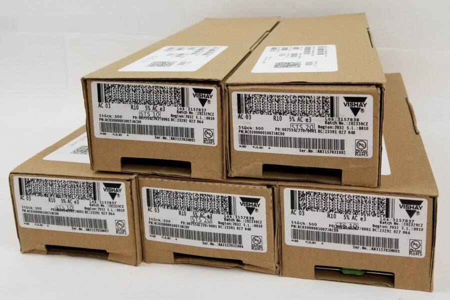NEW Listing! FREE EXPEDITED PRIORITY MAIL Shipping! 2500 Vishay AC03000001007JAC00 Power Resistor 0.1 Ohm 3 Watt 5% Wirewound NEW