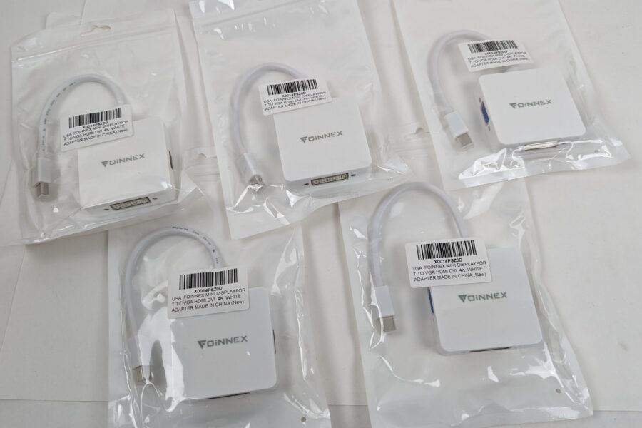 NEW Listing! FREE EXPEDITED PRIORITY MAIL Shipping! 5 FOINNEX 3in1 Mini DisplayPort/Thunderbolt to VGA HDMI DVI 4K Adapter MD-VHD10
