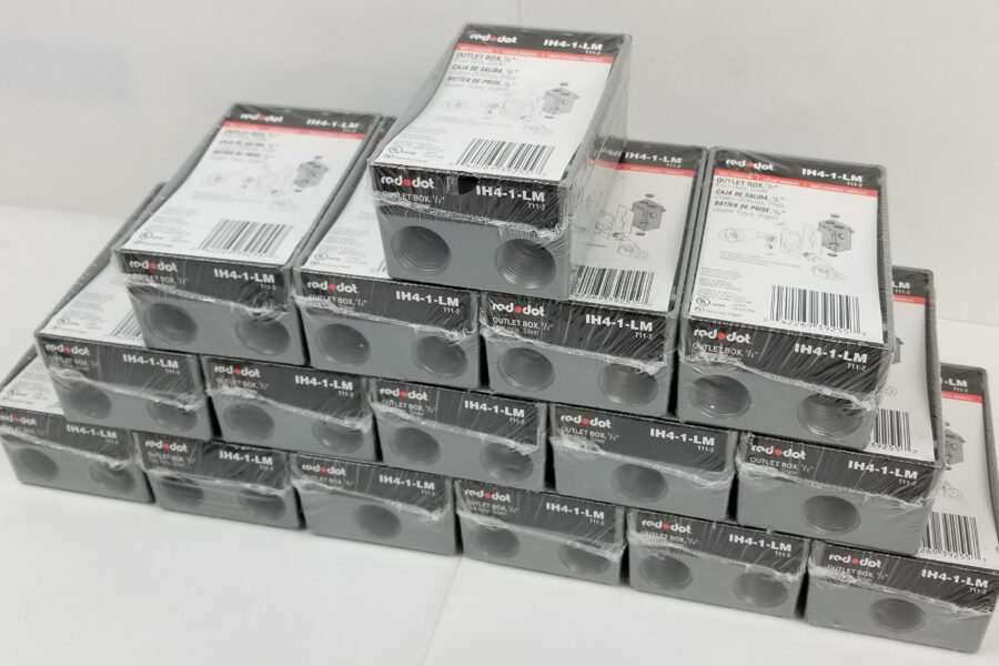 NEW Listing! FREE EXPEDITED PRIORITY MAIL Shipping! 16 Red Dot IH4-1-LM 1-Gang Weatherproof Outlet Box Gray Four 1/2″ Holes NEW