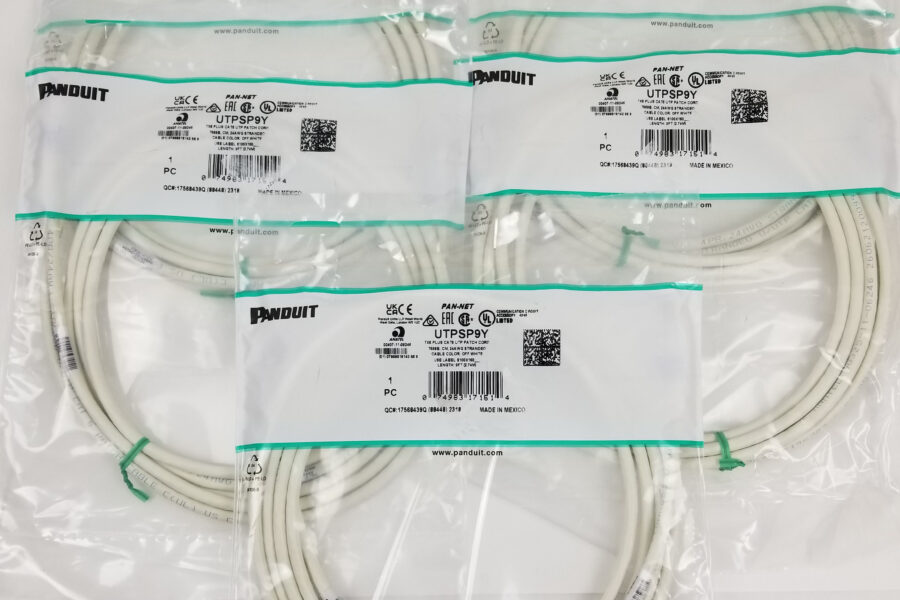 NEW Listing! FREE EXPEDITED PRIORITY MAIL Shipping! 5 Category 6 UTPSP9Y RJ45 Ethernet Patch Cords Booted 9ft TangleFree Panduit NEW