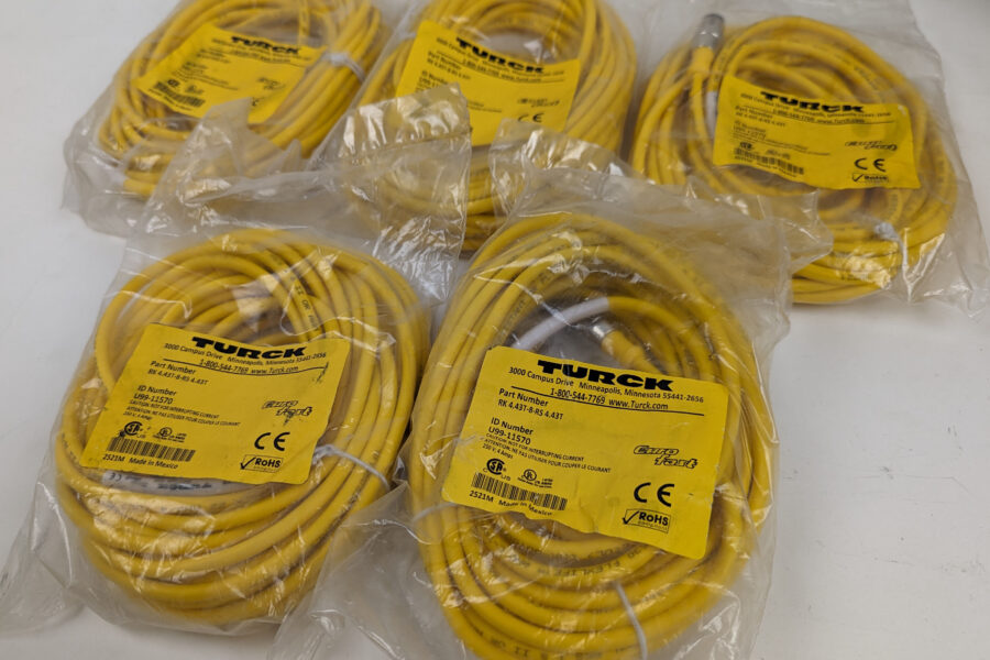 NEW Listing! FREE EXPEDITED PRIORITY MAIL Shipping! 5 Turck Cordset RK 4.43T-8-RS 4.43T 4Pin M12 Male/Female Straight Connector 8m NEW