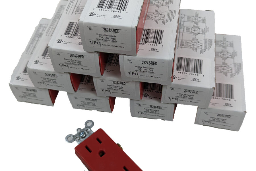 NEW Listing! FREE EXPEDITED PRIORITY MAIL Shipping! 10 Pass & Seymour Legrand 26242-RED Duplex Receptacle Red 15amp 125V Spec Grade