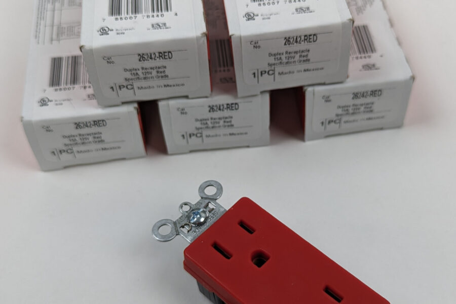 NEW Listing! FREE EXPEDITED PRIORITY MAIL Shipping! 5 Pass & Seymour Legrand 26242-RED Duplex Receptacle Red 15amp 125V Spec Grade