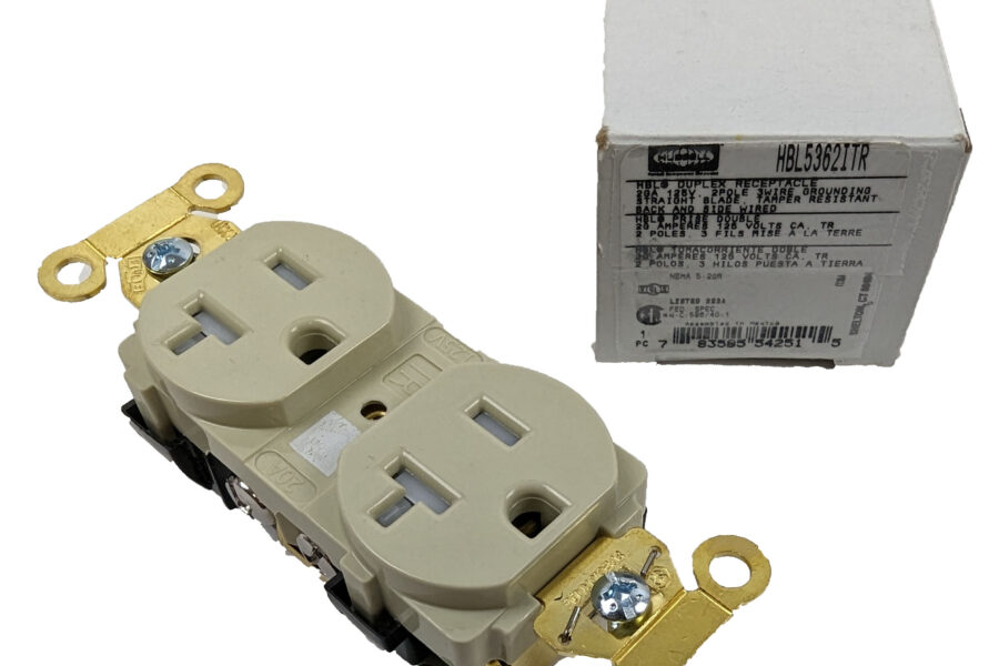 NEW Listing! FREE Shipping! Hubbell HBL5362ITR Duplex Receptacle Ivory 20A 125V Tamper Resistant NEW