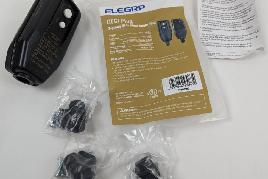 NEW Listing! FREE EXPEDITED PRIORITY MAIL Shipping! ELEGRP GFCI Plug Replacement Assembly G1215PM2 Manual Reset 15 Amp 2 Wires  NEW