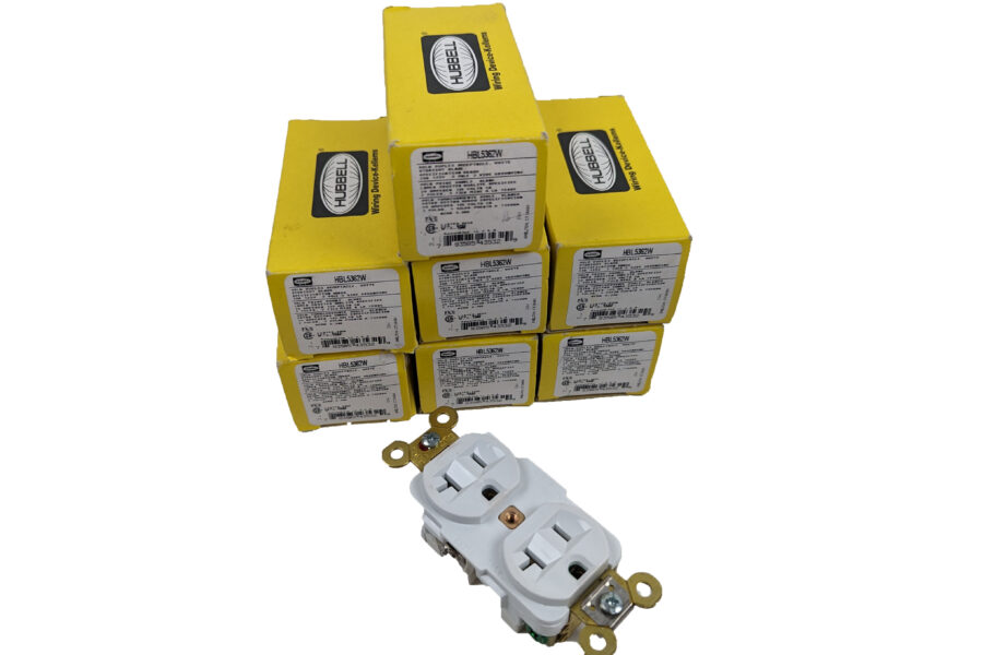 NEW Listing! FREE EXPEDITED PRIORITY MAIL Shipping! 7 Hubbell HBL5362W Duplex Receptacle White 20A 125V 2Pole 3Wire Grounding NEW