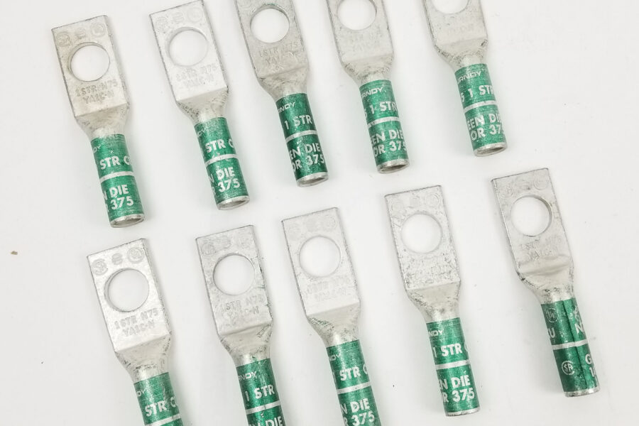 NEW Listing! FREE EXPEDITED PRIORITY MAIL Shipping! 10 BURNDY YA1CN 1-Hole Lug Copper Compression Connector 1/2″Stud Green 1 AWG NEW