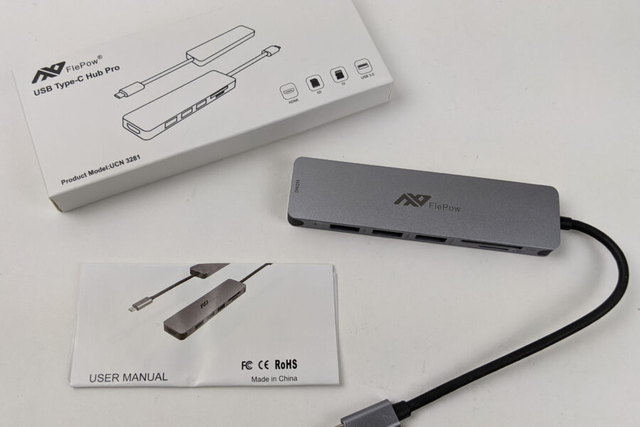 NEW Listing! FREE EXPEDITED PRIORITY MAIL Shipping! USB C Hub Multiport Adapter 7-in-1 Portable HDMI USB MicroSD SD UCN 3281 FlePow