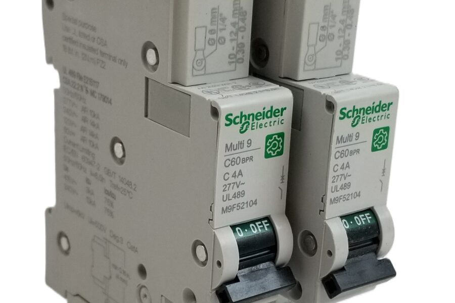 NEW Listing! FREE EXPEDITED PRIORITY MAIL Shipping! 2 Schneider M9F52104 Circuit Breaker Thermomagnetic 4A 277Vac C60BPR Ccurve NEW