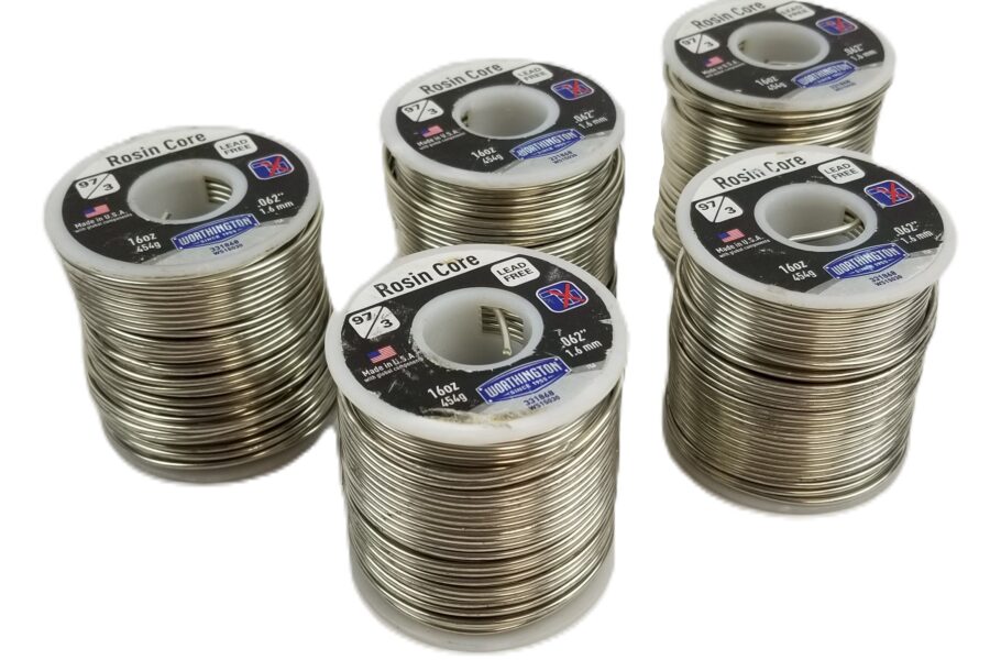 NEW Listing! FREE EXPEDITED PRIORITY MAIL Shipping! 5lbs 97/3 Lead Free Solder Worthington .062inch 1.6mm Dia. Rosin Core 331868 NEW