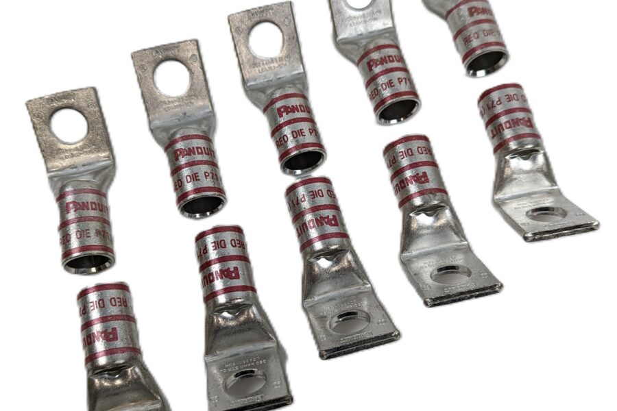 NEW Listing! FREE EXPEDITED PRIORITY MAIL Shipping! 10 Panduit LCA350-58H-X One Hole Lugs Red Compression Connectors Copper 45 deg.