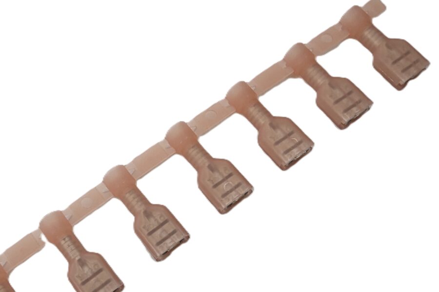 NEW Listing! FREE EXPEDITED PRIORITY MAIL Shipping! 2500 Molex 0190030107 22-18AWG Quick Disconnect Red Crimp Sockets for .25″ Tab