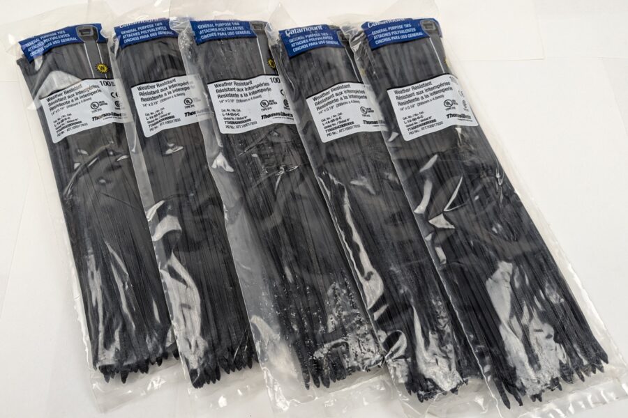 NEW Listing! FREE EXPEDITED PRIORITY MAIL Shipping! 500 Thomas & Betts L-14-50-0-C Cable Ties 14.6″ Catamount UV Nylon Black 50lb