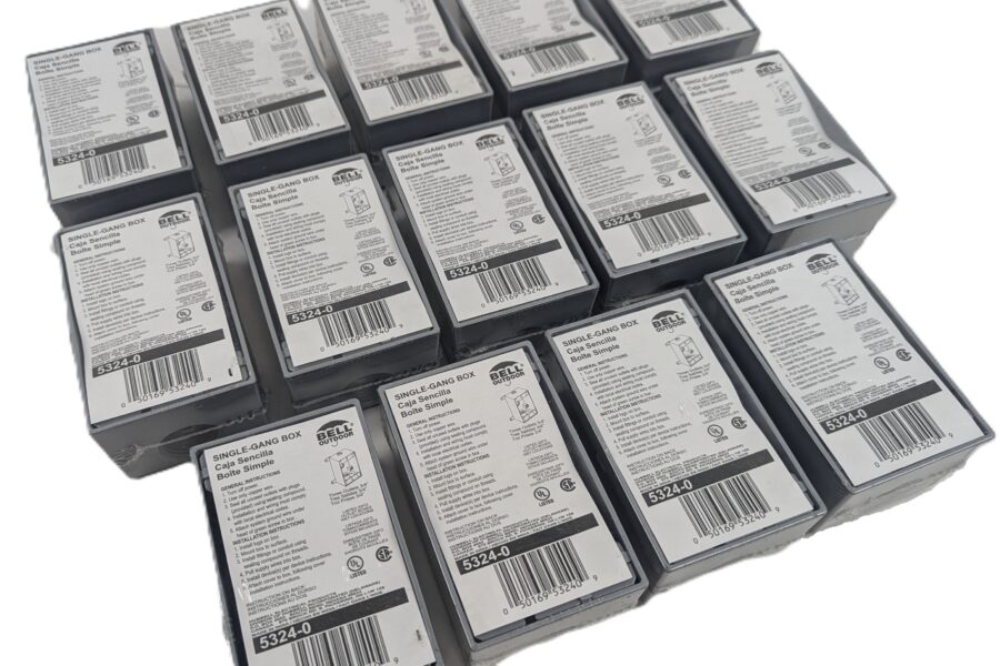 NEW Listing! FREE EXPEDITED PRIORITY MAIL Shipping! 14 Hubbel Bell 1-Gang Weatherproof Outlet Box Gray Three 3/4″ Outlets 5324-0 NEW
