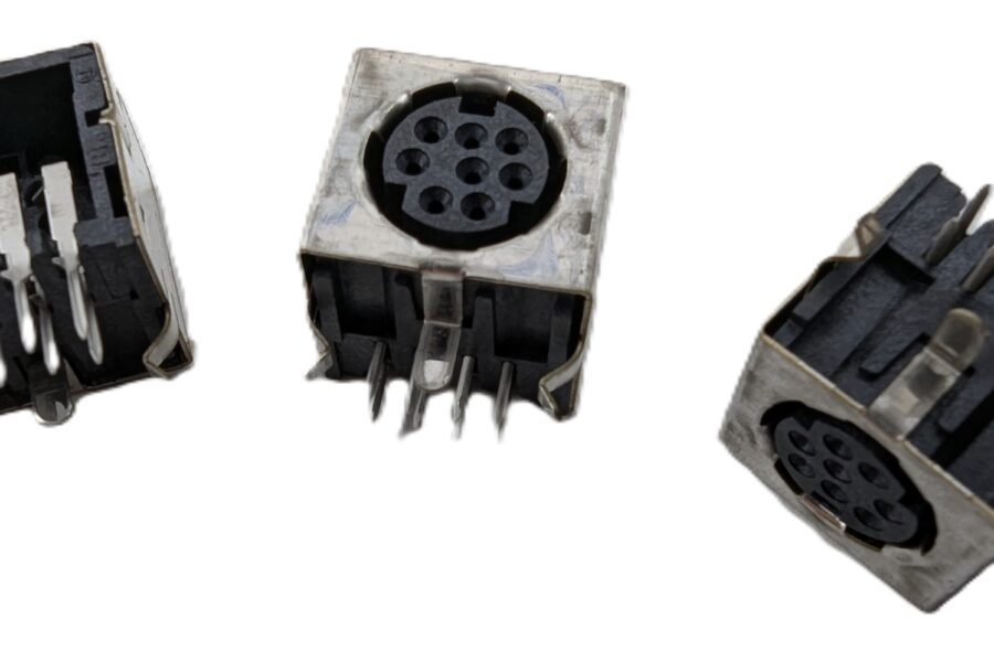 NEW Listing! FREE EXPEDITED PRIORITY MAIL Shipping! 1000 TE 1658998-1 Mini DIN Receptacle 8 Position R/A Shielded PCB Mount NEW