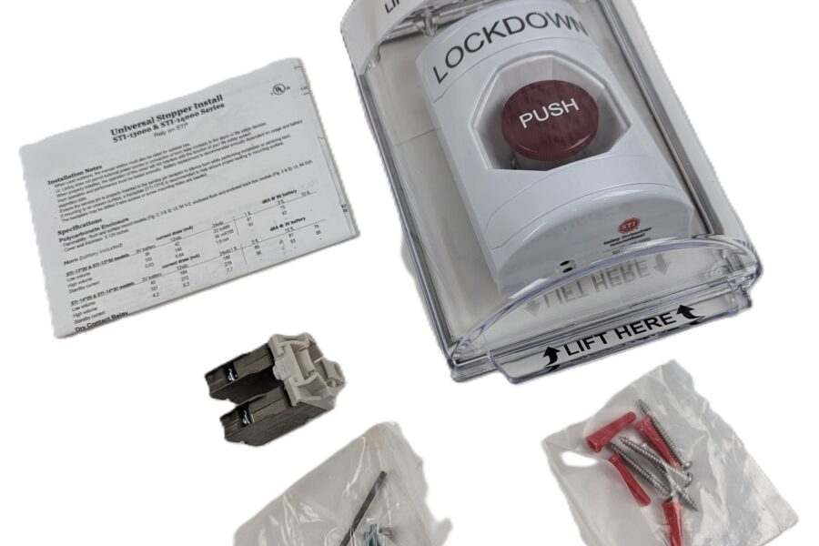 NEW Listing! FREE EXPEDITED PRIORITY MAIL Shipping! STI SS2331LD-EN Stopper Station Lockdown Push Button White NEW