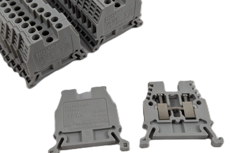 NEW Listing! FREE EXPEDITED PRIORITY MAIL Shipping! 50 Sprecher+Schuh V7-W4 Terminal Block Feed-Thru 2 Position Gray 22-10 AWG NEW
