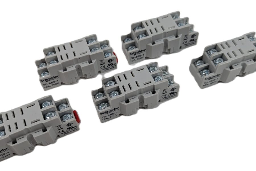 NEW Listing! FREE Shipping! 5 Schneider 70-459-1 Relay Socket 10A 300V 8 Pin DIN Mount Screw Terminals NEW