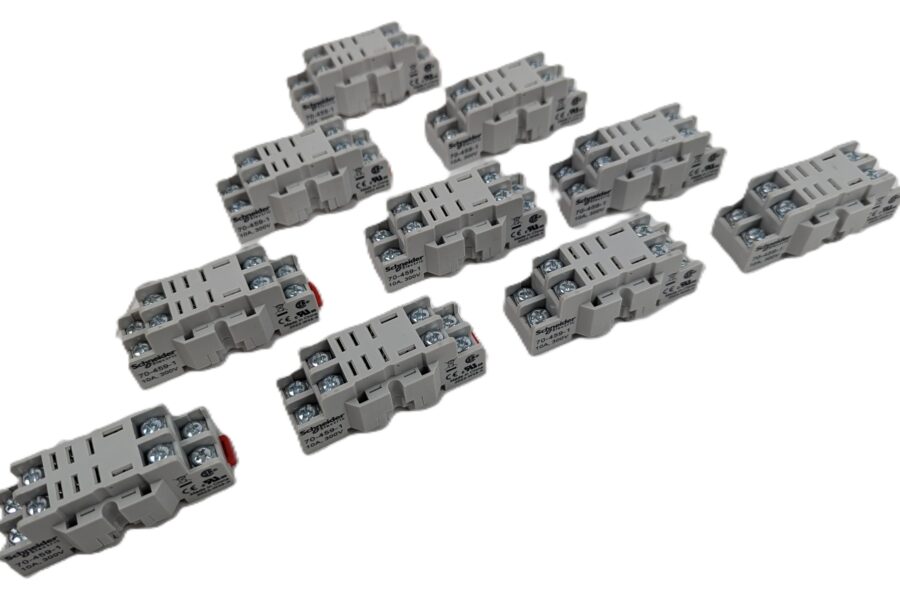 NEW Listing! FREE EXPEDITED PRIORITY MAIL Shipping! 10 Schneider 70-459-1 Relay Socket 10A 300V 8 Pin DIN Mount Screw Terminals NEW
