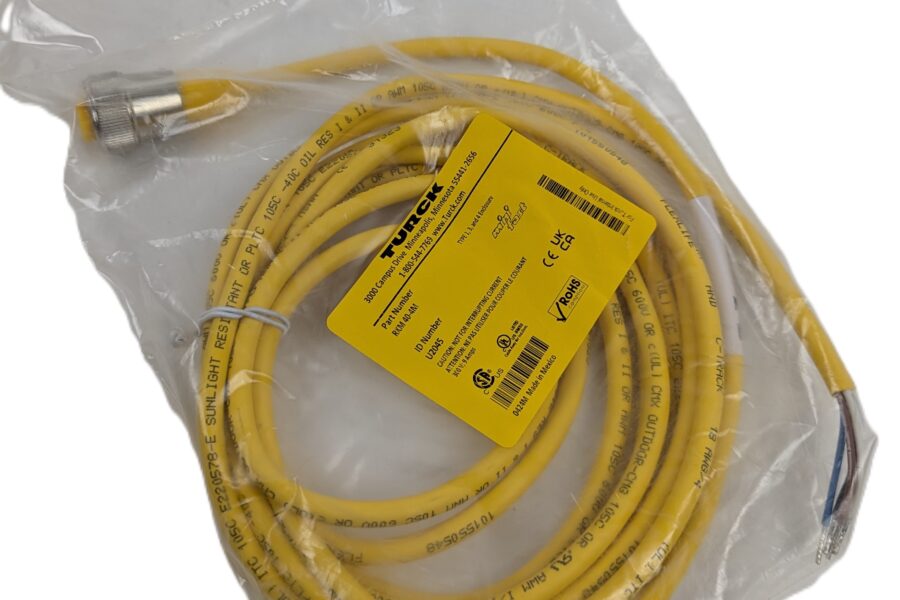 NEW Listing! FREE EXPEDITED PRIORITY MAIL Shipping! Turck RKM 40-4M Cordset 4Pin  7/8-16Female Pins to Cut End 4Meter Yellow PVC NEW