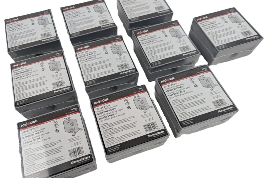 NEW Listing! FREE EXPEDITED PRIORITY MAIL Shipping! 10 Red Dot Thomas & Betts 2IH3-1 2-Gang Weatherproof Box Gray 3 1/2″ Outlets NEW