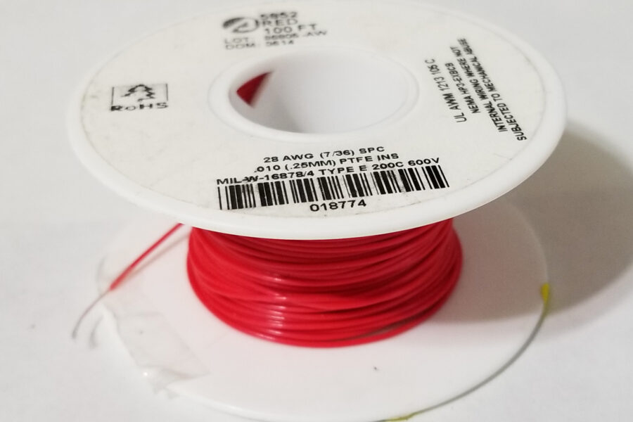 NEW Listing! FREE EXPEDITED PRIORITY MAIL Shipping! 100′ Belden 83004 002 PTFE Hook-Up Wire 24AWG High Temp 200C SPC Red M16878/4