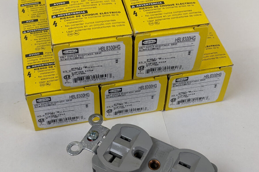 NEW Listing! FREE EXPEDITED PRIORITY MAIL Shipping! 5 Hubbell HBL8300HG Duplex Receptacle Gray 20amp 125V Heavy Use Hospital Grade