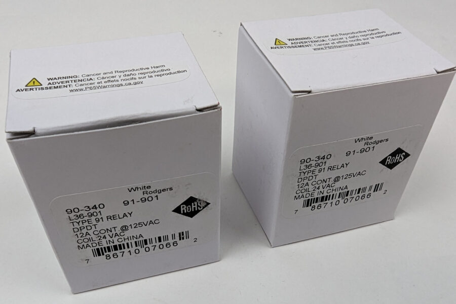 NEW Listing! FREE Shipping! 2 White Rodgers 90-340 Relay 24VAC Coil DPDT 1/2HP 125/250Vac L36-901 91-901 NEW