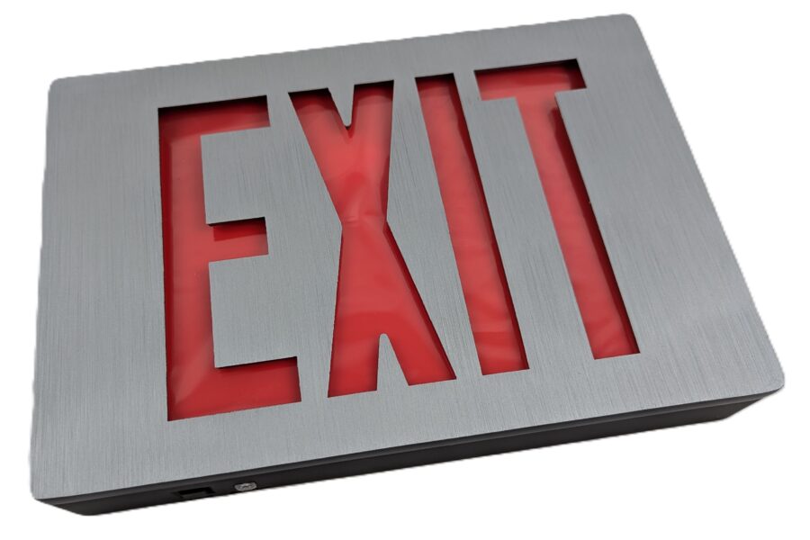 NEW Listing! FREE EXPEDITED PRIORITY MAIL Shipping! Lithonia LE S 1 R EL N LED EXIT Sign Red Letters Signature Die-Cast Aluminum NEW