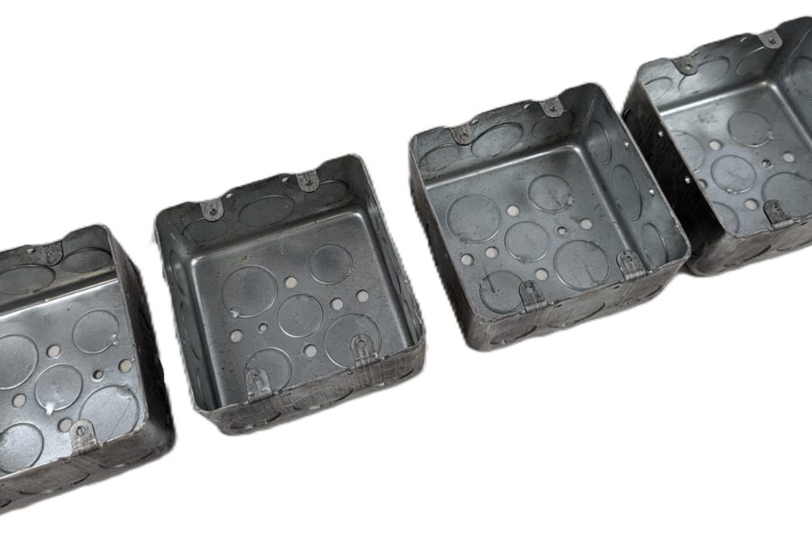 NEW Listing! FREE EXPEDITED PRIORITY MAIL Shipping!   4 RACO 683 4″ Square Drawn Metallic Box 2-1/8″ Deep 11 1/2″ & 6 3/4″ KOs NEW