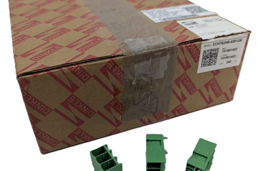 NEW Listing! FREE EXPEDITED PRIORITY MAIL Shipping! 200 DINKLE ECH762HR-03P-GN Header Terminal Block 3-Pin 7.62mm 0.300″ Rht Ang NEW
