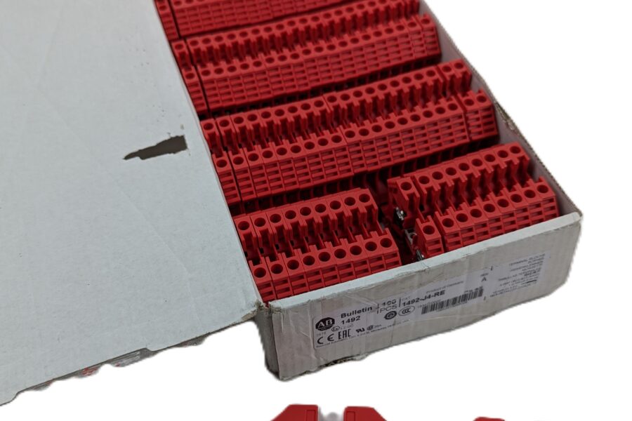 NEW Listing! FREE EXPEDITED PRIORITY MAIL Shipping! 100 Allen-Bradley 1492-J4-RE Terminal Block Feed Through 2 Position Red 10-22AWG