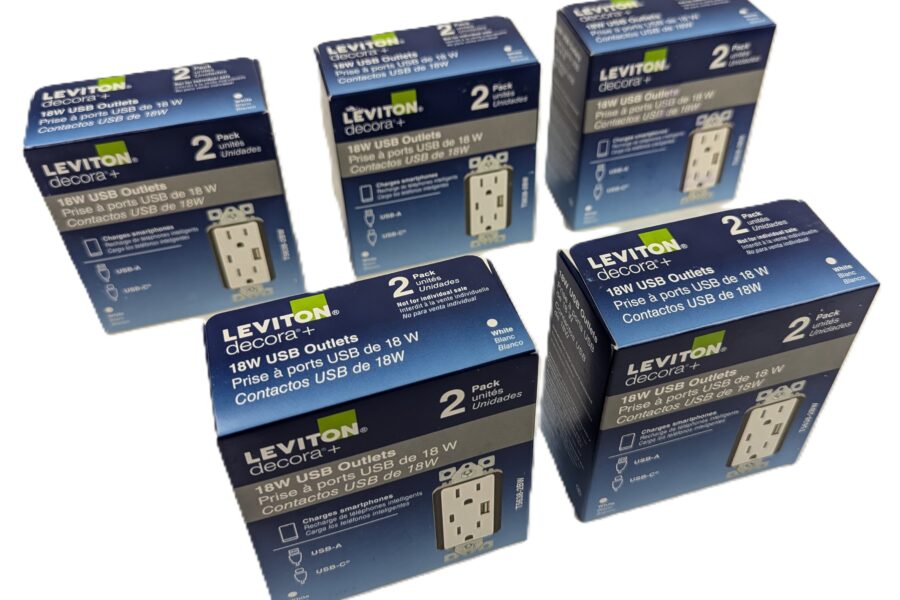 NEW Listing! FREE EXPEDITED PRIORITY MAIL Shipping! 10 Leviton T5638-2BW USB-C/A Charger Receptacles Tamper Resistant White 15A NEW