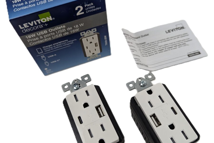NEW Listing! FREE EXPEDITED PRIORITY MAIL Shipping! 2 Leviton T5638-2BW USB-C/A Charger Receptacles Tamper Resistant White 15A NEW