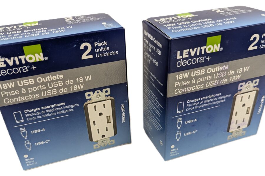 NEW Listing! FREE EXPEDITED PRIORITY MAIL Shipping! 4 Leviton T5638-2BW USB-C/A Charger Receptacles Tamper Resistant White 15A NEW