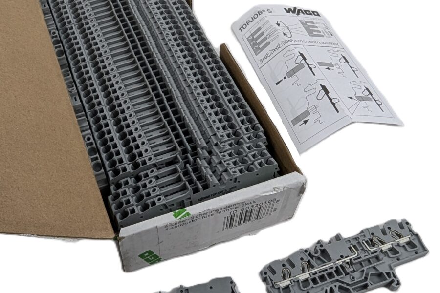 NEW Listing! FREE EXPEDITED PRIORITY MAIL Shipping! 50 WAGO 2002-1881 4-conductor/4-pin Fuse Terminal Block Gray 10A 300V 5.2mm NEW