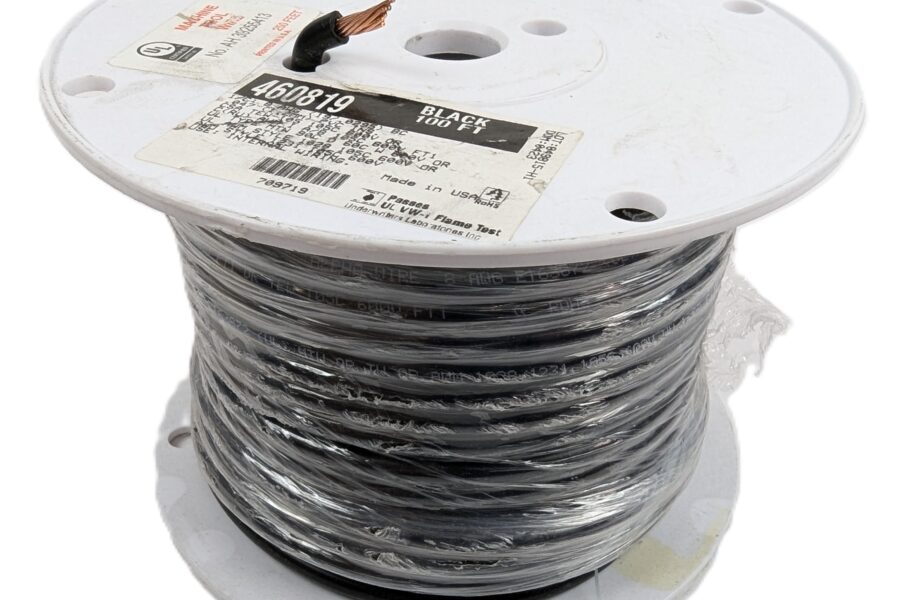 NEW Listing! FREE EXPEDITED PRIORITY MAIL Shipping! 100′ Alpha 460819 BK005 8AWG Stranded Bare Copper HookUp Wire Black PVC 600V NEW