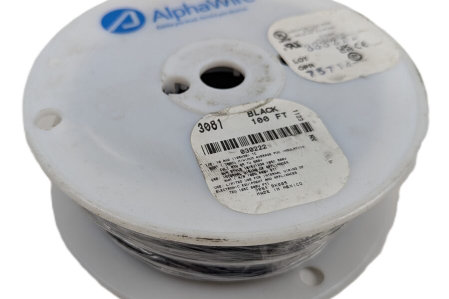 NEW Listing! FREE EXPEDITED PRIORITY MAIL Shipping! 100′ Alpha 3081 BK005 10AWG Stranded HookUp Wire Black PVC UL1015/1230 600V NEW