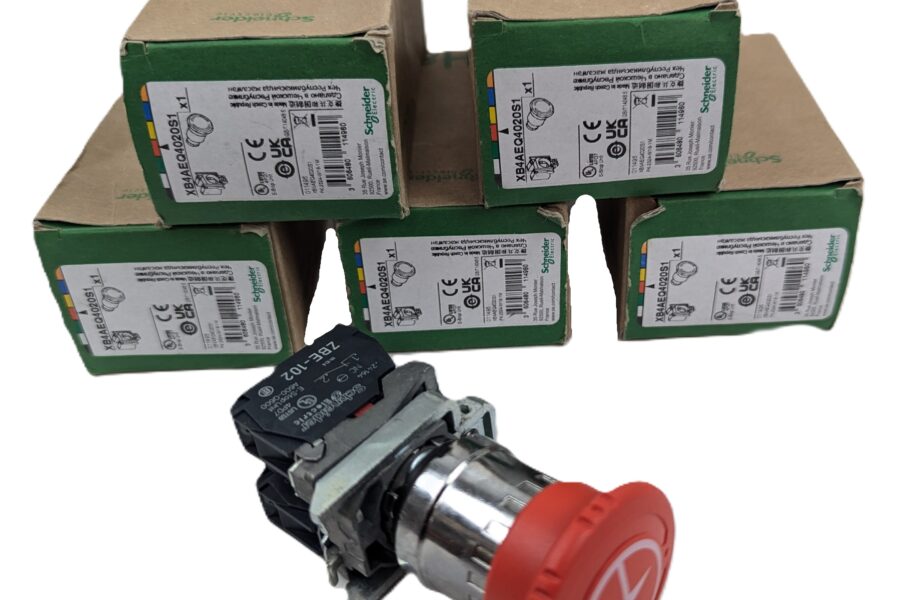 NEW Listing! FREE EXPEDITED PRIORITY MAIL Shipping! 5 Schneider XB4AEQ4020S1 Push Button Switch Red with 2-NC Panel Mount 22mm NEW