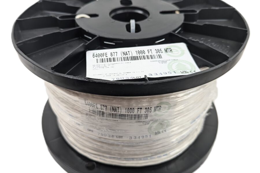 NEW Listing! FREE Shipping! 1000′ Belden 6400FE 877 (NAT) 20AWG Stranded 2 Conductor Shielded Cable PVC NEW