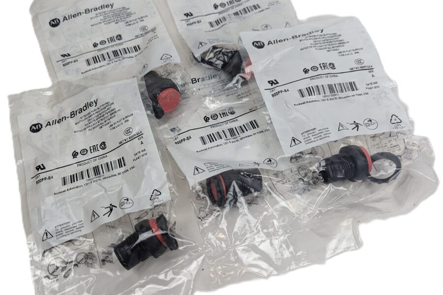 NEW Listing! FREE EXPEDITED PRIORITY MAIL Shipping! 5 Allen-Bradley 800FP-E4 Extented Push Button Red Momentary Round Plastic NEW