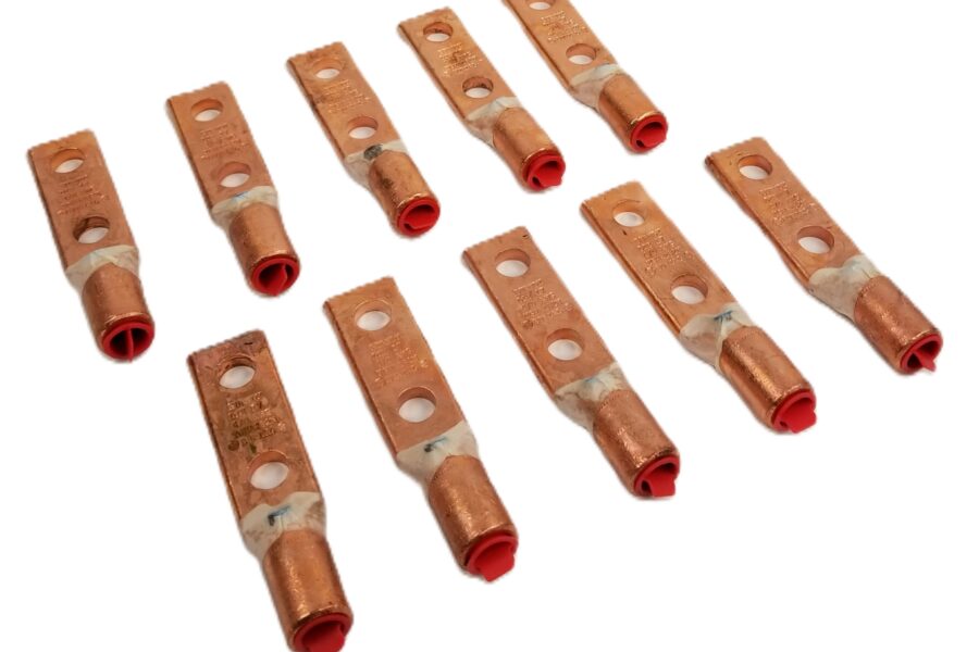 NEW Listing! FREE EXPEDITED PRIORITY MAIL Shipping! 10 BURNDY YGHA282N 2Hole Lug Copper Compression Connector Straight 4/0 AWG NEW