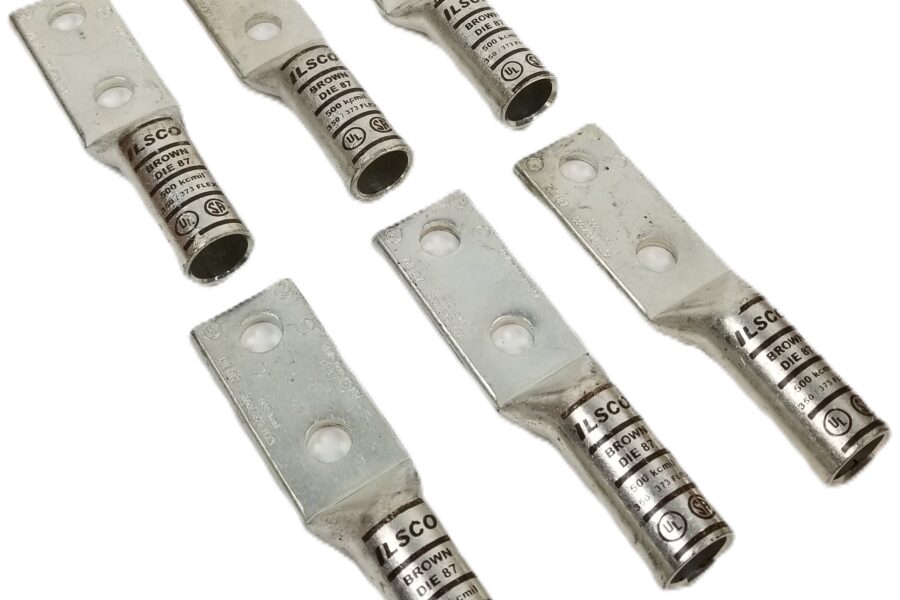 NEW Listing! FREE EXPEDITED PRIORITY MAIL Shipping! 6 ILSCO CLND-500-12-134 Compression Lug Connectors Two Hole Brown Copper NEW