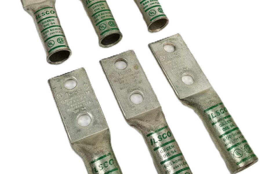 NEW Listing! FREE EXPEDITED PRIORITY MAIL Shipping! 6 ILSCO CLND-600-12-134 Compression Lug Connectors Two Hole Green Copper NEW