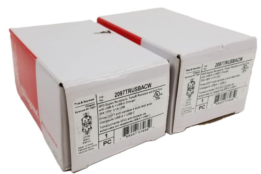 NEW Listing! FREE EXPEDITED PRIORITY MAIL Shipping! 2 P & S 2097TRUSBACW GFCI USB Charger Dup Recep Tamper Resist White 20A125V NEW